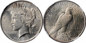 Peace Silver Dollar

1922-D Peace Silver Dollar. VAM-7. Top 50 Variety. Tripled Die Reverse, Tripled Leaves. MS-61 (NGC).

PCGS# 133750. NGC ID: 2...