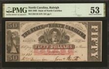 North Carolina

Raleigh, North Carolina. State of North Carolina. 1863. $50. PMG About Uncirculated 53.

PMG comments "Split."

Estimate: $ 60 -...
