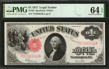 Legal Tender Notes

Fr. 39. 1917 $1 Legal Tender Note. PMG Choice Uncirculated 64 EPQ.

A nearly Gem offering of this Legal Tender Ace, which boas...