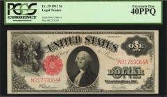 Legal Tender Notes

Fr. 39. 1917 $1 Legal Tender Note. PCGS Currency Extremely Fine 40 PPQ.

This Legal Tender Ace boasts fully original paper wit...