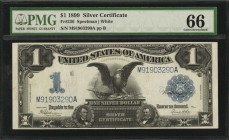 Silver Certificates

Fr. 236. 1899 $1 Silver Certificate. PMG Gem Uncirculated 66.

An attractive Gem example of this popular Silver Certificate d...