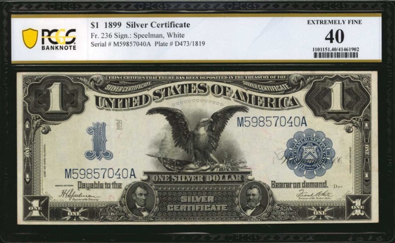 Silver Certificates

Fr. 236. 1899 $1 Silver Certificate. PCGS Banknote Extrem...