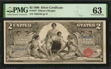 Silver Certificates

Fr. 247. 1896 $2 Silver Certificate. PMG Choice Uncirculated 63.

A design type which always ranks near the top of the list f...