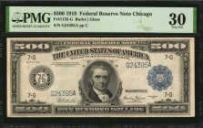Federal Reserve Notes

Fr. 1132-G. 1918 $500 Federal Reserve Note. Chicago. PMG Very Fine 30.

An always popular & sought after large size high de...