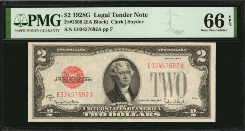 Legal Tender Notes

Fr. 1508. 1928G $2 Legal Tender Note. PMG Gem Uncirculated...