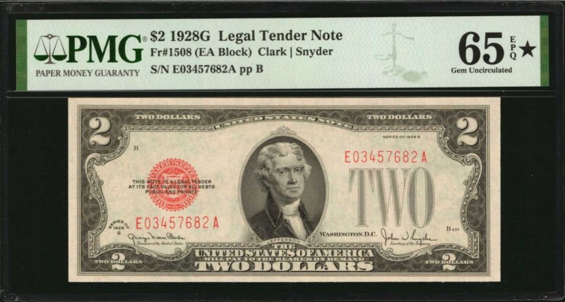 Legal Tender Notes

Fr. 1508. 1928G $2 Legal Tender Note. PMG Gem Uncirculated...