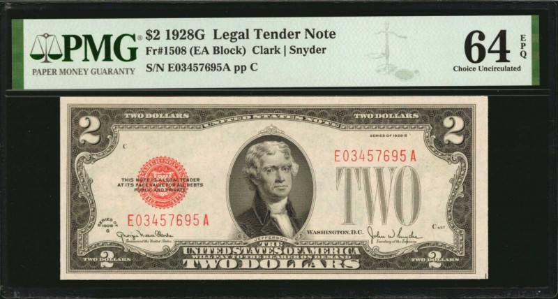 Legal Tender Notes

Fr. 1508. 1928G $2 Legal Tender Note. PMG Choice Uncircula...