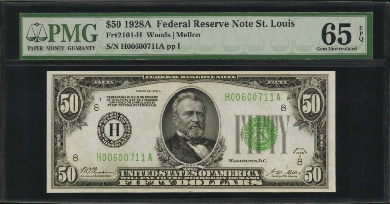 Federal Reserve Notes

Fr. 2101-H. 1928A $50 Federal Reserve Note. St. Louis. ...