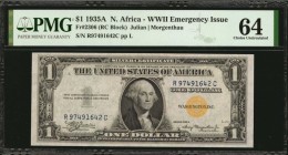 North Africa Emergency Note

Fr. 2306. 1935A $1 North Africa Emergency Note. PMG Choice Uncirculated 64.

Wide margins, bright paper and dark over...