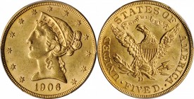 Liberty Head Half Eagle

1906-D Liberty Head Half Eagle. MS-63+ (PCGS).

PCGS# 8414. NGC ID: 25ZA.

Estimate: $ 600