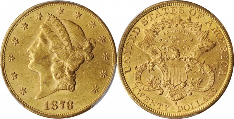 Liberty Head Double Eagle

1878-S Liberty Head Double Eagle. AU-58 (PCGS).

...