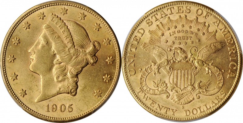 Liberty Head Double Eagle

1905-S Liberty Head Double Eagle. AU-58 (PCGS).

...