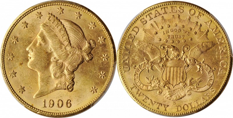 Liberty Head Double Eagle

1906-S Liberty Head Double Eagle. MS-61 (PCGS).

...