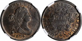 Draped Bust Half Cent

1804 Draped Bust Half Cent. Spiked Chin. Unc Details--Reverse Scratched (NGC).

PCGS# 1075. NGC ID: 222G.

Estimate: $ 75...