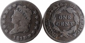 Classic Head Cent

1811/0 Classic Head Cent. Good-6 (PCGS). CAC.

PCGS# 1558.

Estimate: $ 380