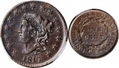Matron Head Cent

1817 Matron Head Cent. 15 Stars. AU-53 (PCGS).

PCGS# 1597.

Estimate: $ 900