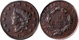 Matron Head Cent

1830 Matron Head Cent. N-3. Large Letters. AU Details--Surfaces Smoothed (PCGS).

PCGS# 1672. NGC ID: 225L.

Estimate: $ 200
