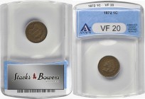 Indian Cent

1872 Indian Cent. Bold N. VF-20 (ANACS).

PCGS# 2103. NGC ID: 227W.

Estimate: $ 150