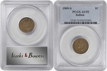 Indian Cent

1909-S Indian Cent. AU-55 (PCGS).

PCGS# 2238. NGC ID: 2298.

Estimate: $ 550