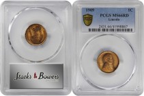 Lincoln Cent

1909 Lincoln Cent. MS-66 RD (PCGS).

PCGS# 2431. NGC ID: 22B3.

Estimate: $ 250