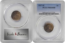 Lincoln Cent

1917-D Lincoln Cent. MS-64 RB (PCGS).

PCGS# 2499. NGC ID: 22BT.

Estimate: $ 200