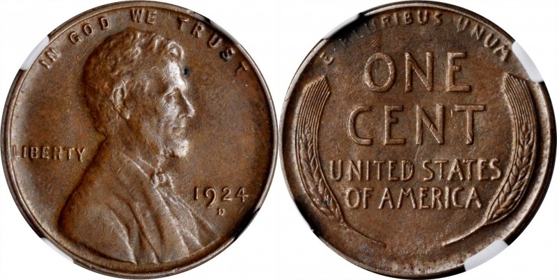 Lincoln Cent

1924-D Lincoln Cent. AU-55 BN (NGC).

PCGS# 2552. NGC ID: 22CD...