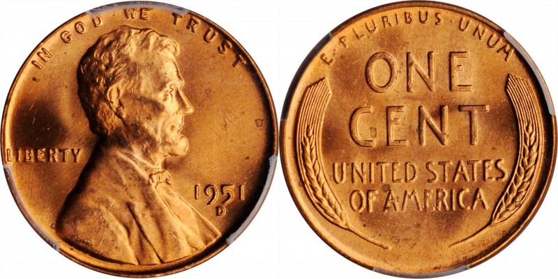 Lincoln Cent

Lot of (10) 1951-D Lincoln Cents. MS-65 RD (PCGS).

PCGS# 2791...