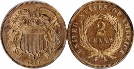 Two-Cent Piece

1869 Two-Cent Piece. Proof-65 RB (PCGS).

PCGS# 3640. NGC ID: 274Y.

Estimate: $ 1100