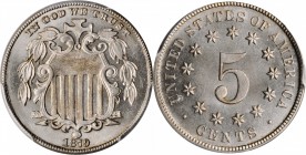Shield Nickel

1879/8 Shield Nickel. Proof-66 (PCGS). CAC.

PCGS# 3834. NGC ID: 22PG.

Estimate: $ 1000