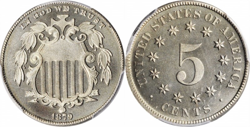 Shield Nickel

1879 Shield Nickel. Proof-66+ (PCGS). CAC.

PCGS# 3833. NGC I...