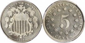 Shield Nickel

1879 Shield Nickel. Proof-66+ (PCGS). CAC.

PCGS# 3833. NGC ID: 22PG.

Estimate: $ 1100