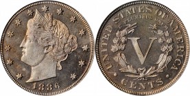 Liberty Head Nickel

1886 Liberty Head Nickel. Proof-64 Cameo (PCGS).

PCGS# 83884. NGC ID: 277U.

Estimate: $ 500