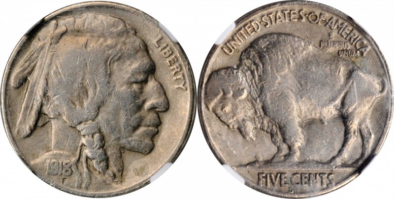 Buffalo Nickel

1918-S Buffalo Nickel. EF-40 (NGC).

PCGS# 3940. NGC ID: 22R...