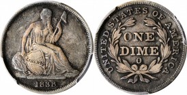 Liberty Seated Dime

1838-O Liberty Seated Dime. No Stars. Fine Details--Environmental Damage (PCGS).

PCGS# 4564. NGC ID: 237T.

Estimate: $ 10...