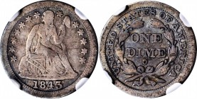 Liberty Seated Dime

1843-O Liberty Seated Dime. VG Details--Reverse Scratched (NGC).

PCGS# 4584. NGC ID: 2389.

Estimate: $ 150
