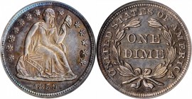 Liberty Seated Dime

1859 Liberty Seated Dime. Proof-64 (NGC).

PCGS# 4748. NGC ID: 23CD.

Estimate: $ 900