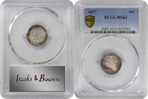 Liberty Seated Dime

1877 Liberty Seated Dime. MS-62 (PCGS).

PCGS# 4682. NGC ID: 23AL.

Estimate: $ 120