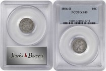 Barber Dime

1896-O Barber Dime. EF-40 (PCGS).

PCGS# 4810. NGC ID: 23DZ.

Estimate: $ 380