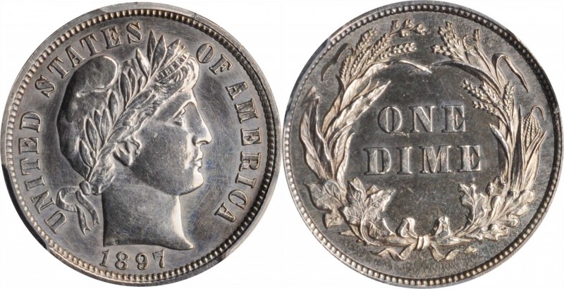 Barber Dime

1897 Barber Dime. Proof. Unc Details--Cleaned (PCGS).

PCGS# 48...