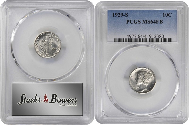 Mercury Dime

1929-S Mercury Dime. MS-64 FB (PCGS).

PCGS# 4977. NGC ID: 23J...