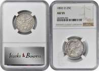 Barber Quarter

1892-O Barber Quarter. Type II Reverse. AU-55 (NGC).

PCGS# 5602. NGC ID: 23XU.

Estimate: $ 100