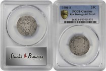 Barber Quarter

1901-S Barber Quarter. AG Details--Rim Damage (PCGS).

PCGS# 5630. NGC ID: 23YR.

Estimate: $ 1100