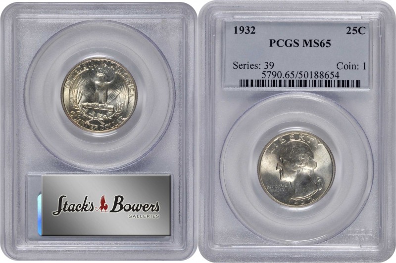 Washington Quarter

1932 Washington Quarter. MS-65 (PCGS).

PCGS# 5790. NGC ...