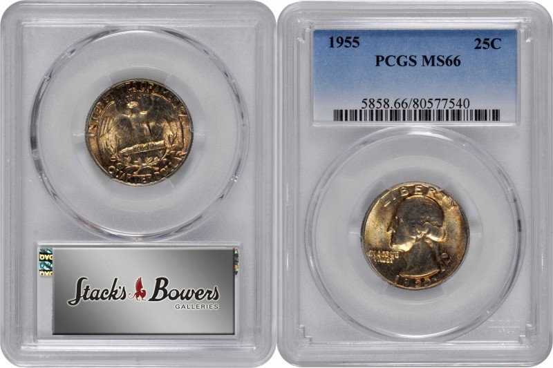 Washington Quarter

1955 Washington Quarter. MS-66 (PCGS).

PCGS# 5858. NGC ...