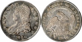 Capped Bust Half Dollar

1834 Capped Bust Half Dollar. Small Date, Small Letters. AU-50 (PCGS).

PCGS# 6166.

Estimate: $ 200