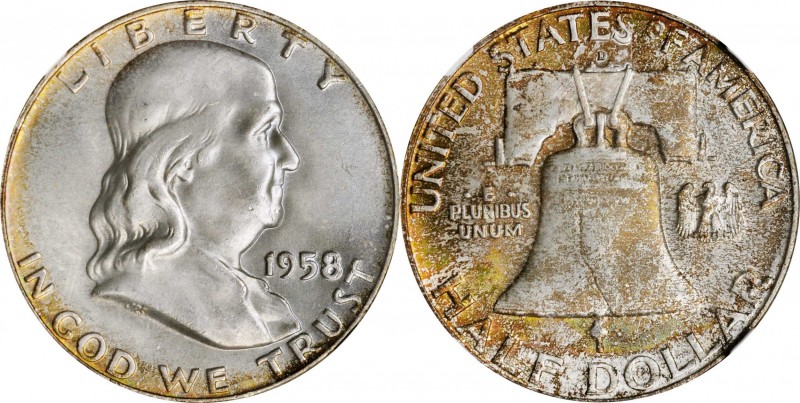 Franklin Half Dollar

1958-D Franklin Half Dollar. MS-66+ FBL (NGC). CAC.

P...