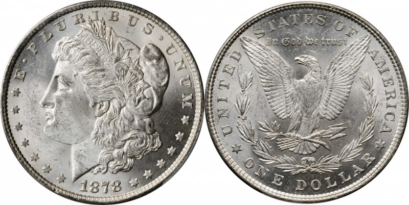 Morgan Silver Dollar

1878 Morgan Silver Dollar. 7 Tailfeathers. Reverse of 18...