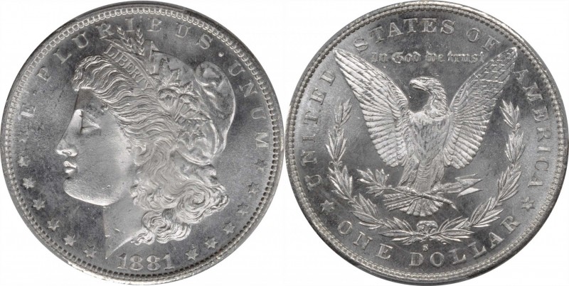 Morgan Silver Dollar

1881-S Morgan Silver Dollar. MS-65 (PCGS).

PCGS# 7130...