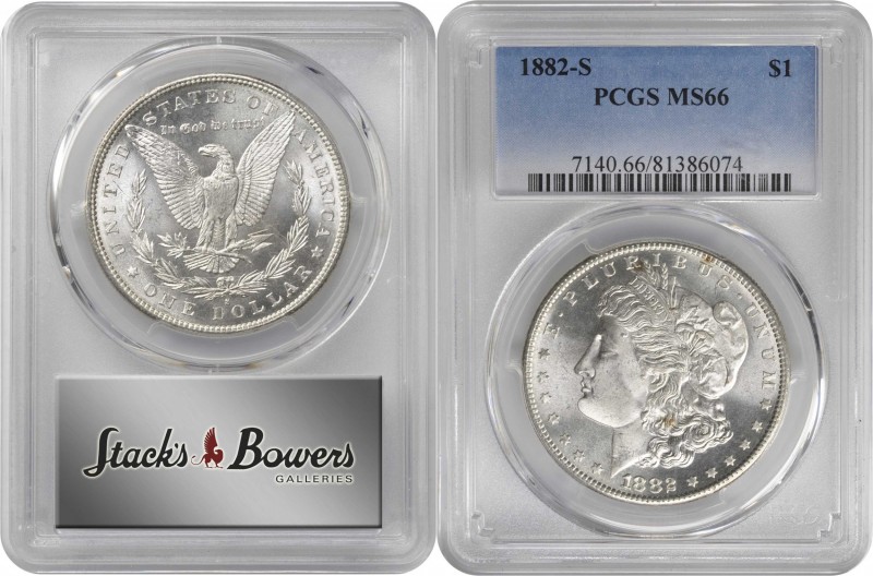 Morgan Silver Dollar

1882-S Morgan Silver Dollar. MS-66 (PCGS).

PCGS# 7140...