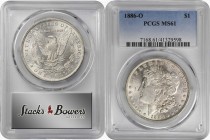 Morgan Silver Dollar

1886-O Morgan Silver Dollar. MS-61 (PCGS).

PCGS# 7168. NGC ID: 254W.

Estimate: $ 975